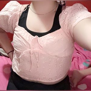 light pink crop top